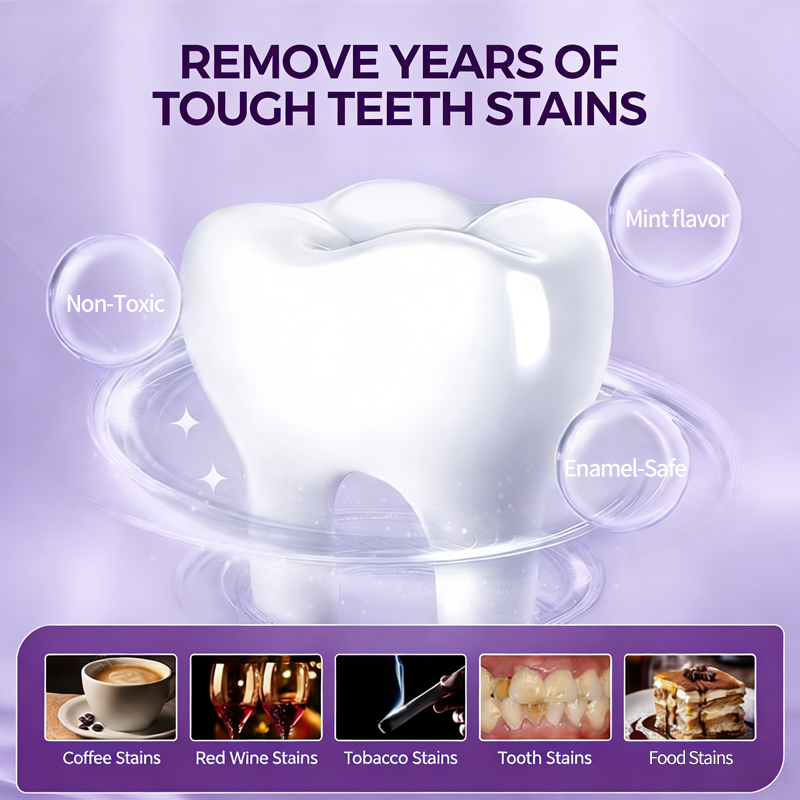 YELLOWOU Purple Teeth Whitening Strips 14 Treatments - Safe for Enamel - Non Sensitive Teeth Whitening - Whitening Without Any Harm - Pack of 28 Strips
