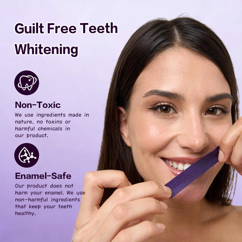 YELLOWOU Purple Teeth Whitening Strips 14 Treatments - Safe for Enamel - Non Sensitive Teeth Whitening - Whitening Without Any Harm - Pack of 28 Strips